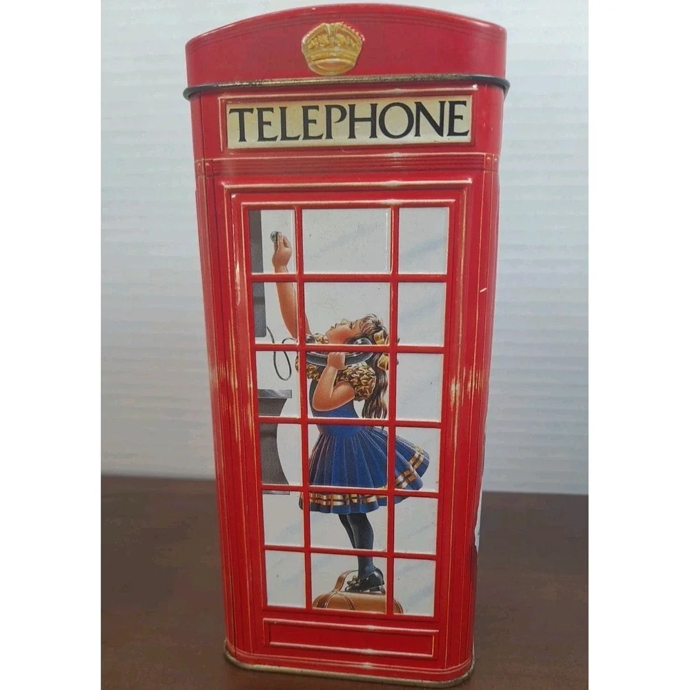 Vtg Churchill Heritage Of England Telephone Kiosk Money Tin Bank Made In England